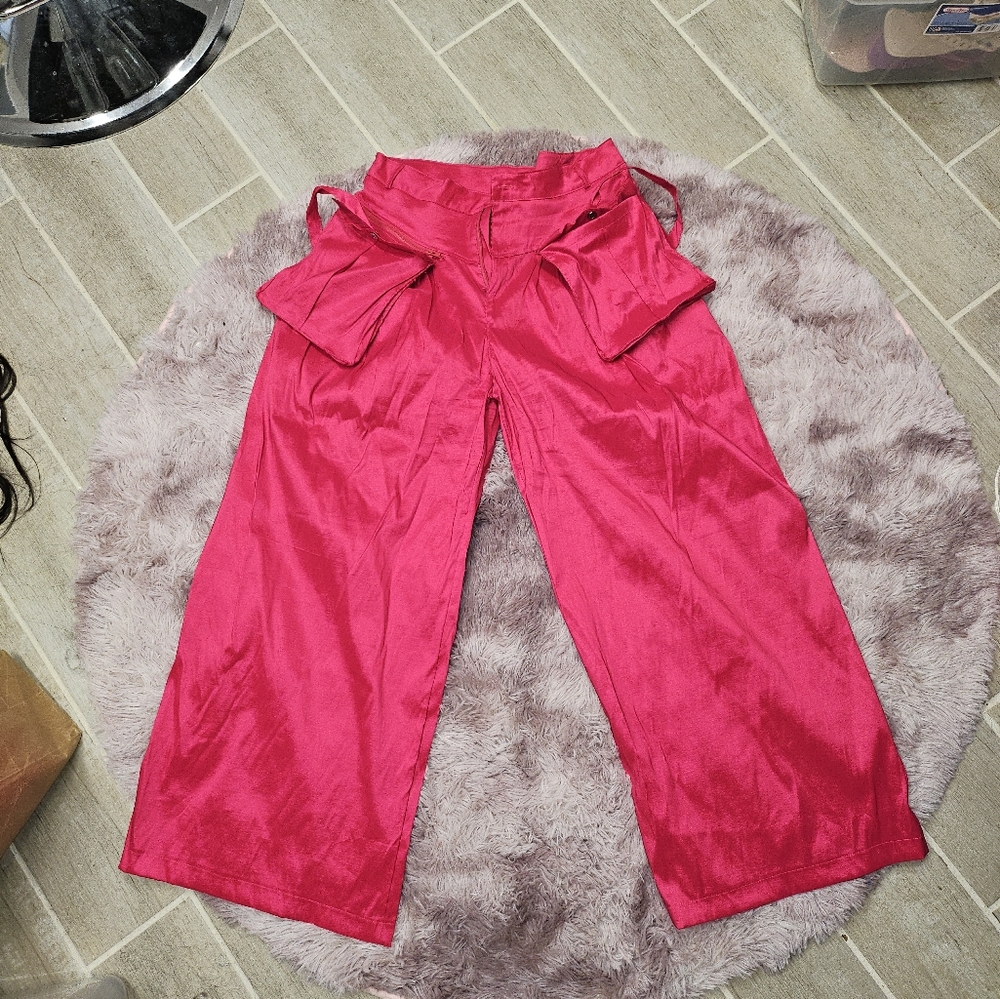 Pink wide leg pants